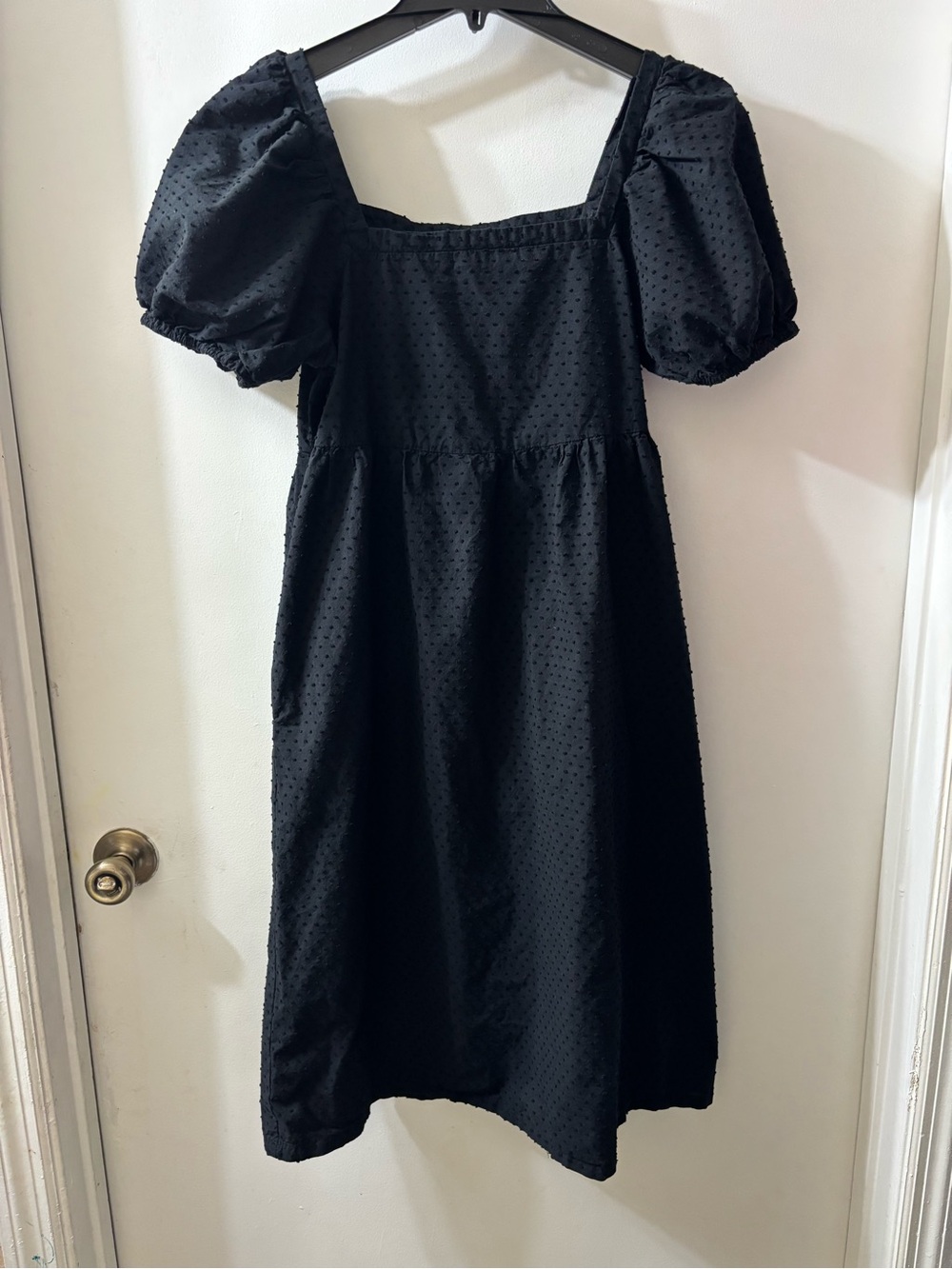 a new day Black Puff-Sleeve Square Neck Mini Dress